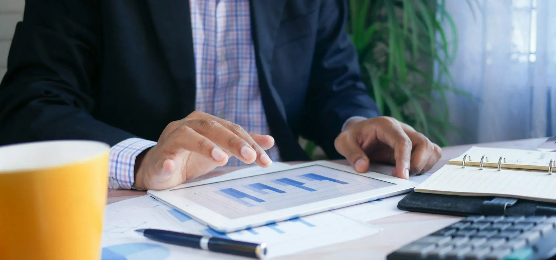 Business professionals reviewing financial reports